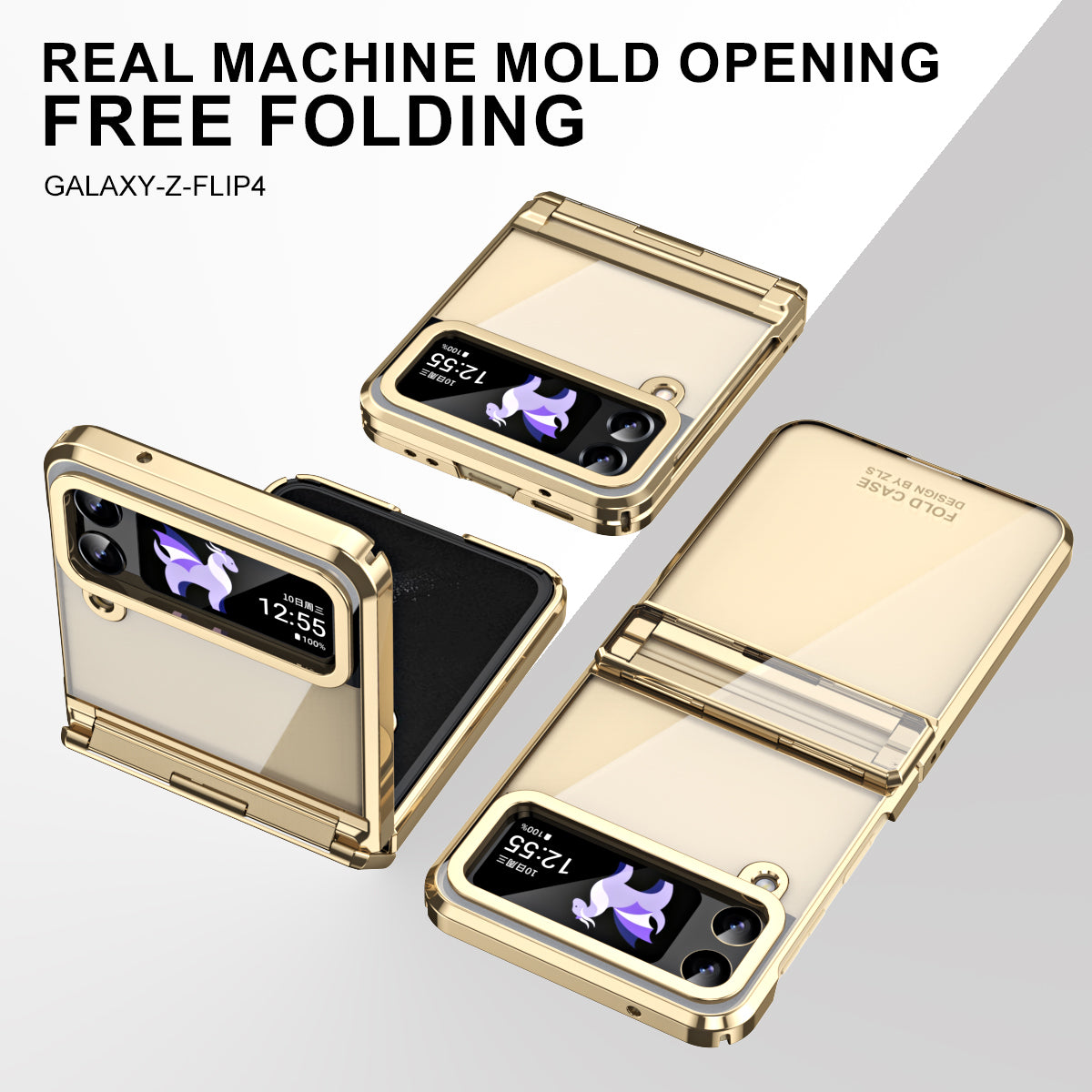For Samsung Galaxy Z Flip4 5G Shockproof Hard PC Phone Case Electroplating Clear Cover For Samsung Galaxy Z Flip4 5G Shockproof Hard PC Phone Case Electroplating Clear Cover